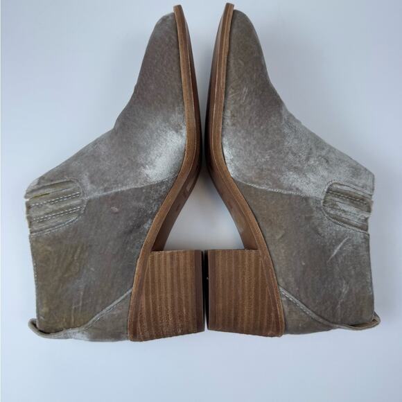 Madewell Grayson Western Chelsea Booties In Velvet Distressed Stone Size 5.5 - Picture 4 of 8